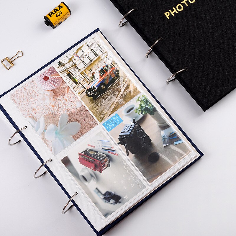 Stor kapacitet fotoalbum til billeder 10 x 15 løse blade 3 ringbind bog til 3 tommer 5 tommer 6 tommer 7 tommer billetter