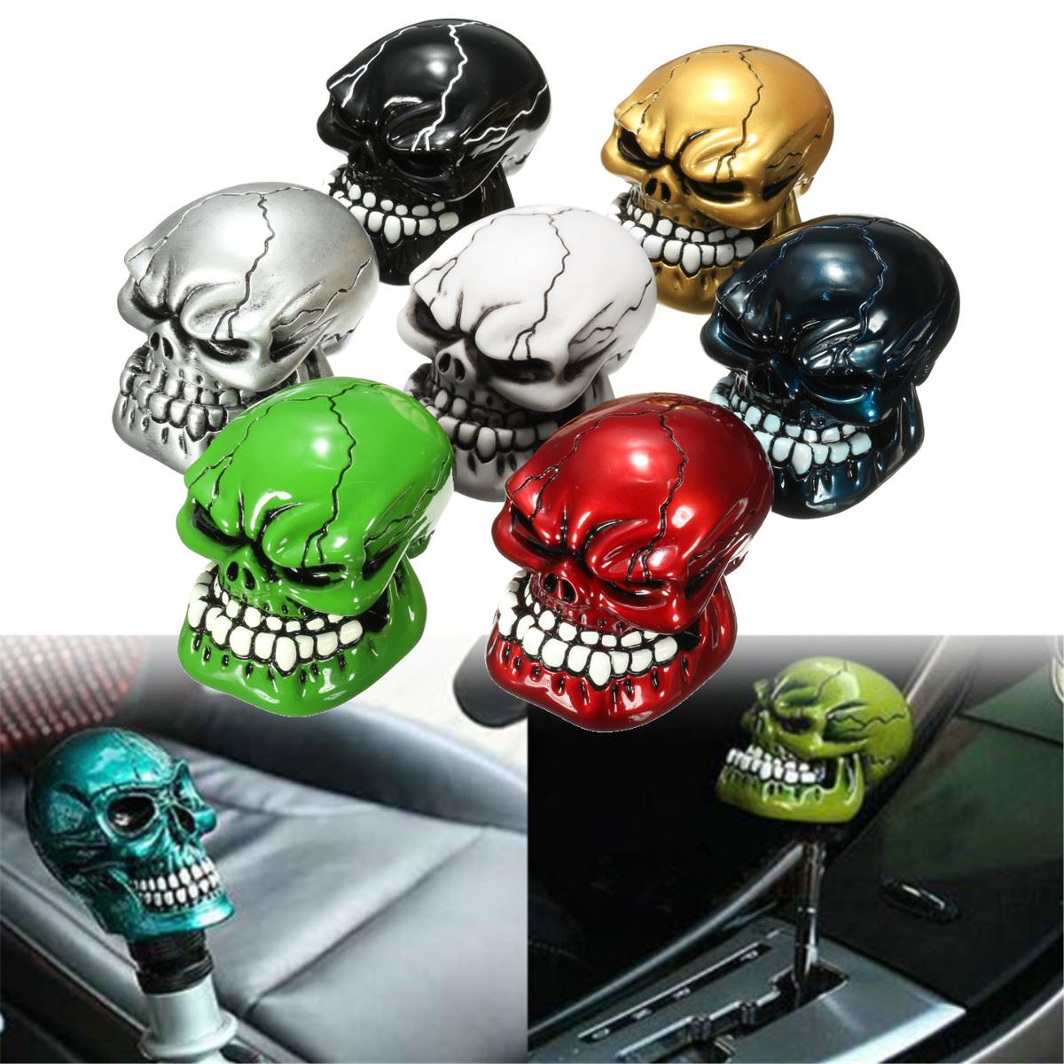 Palanca de cambios Universal con de calavera para coche, camión, Manua, perilla de palanca de cambios