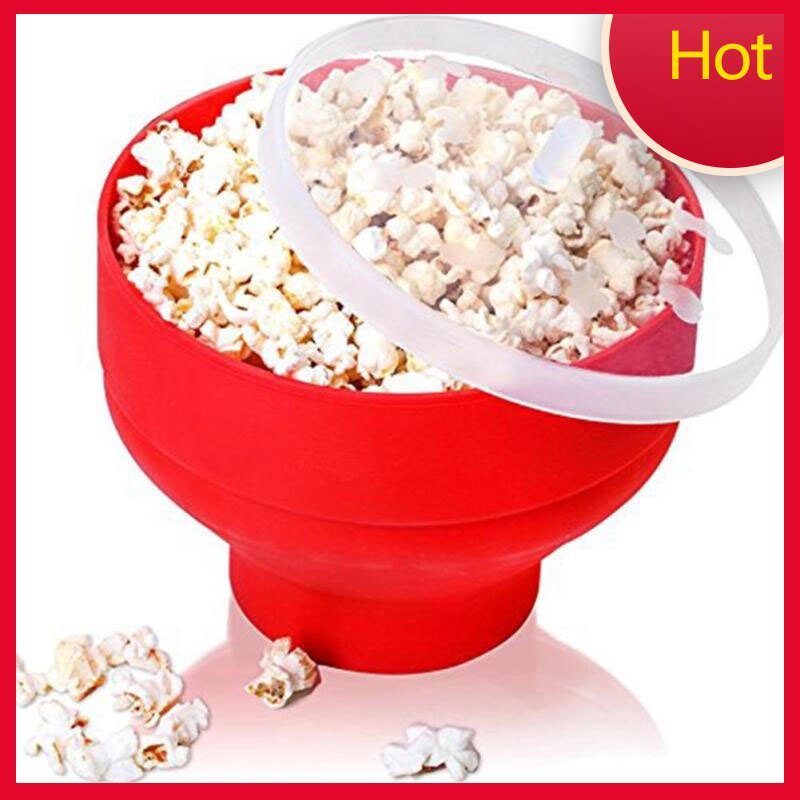 Siliconen Popcorn Kom Herbruikbare Magnetron Popcorn Emmer Hittebestendige Ademend Popcorn Maker Bakken Waren Keuken Accessoires