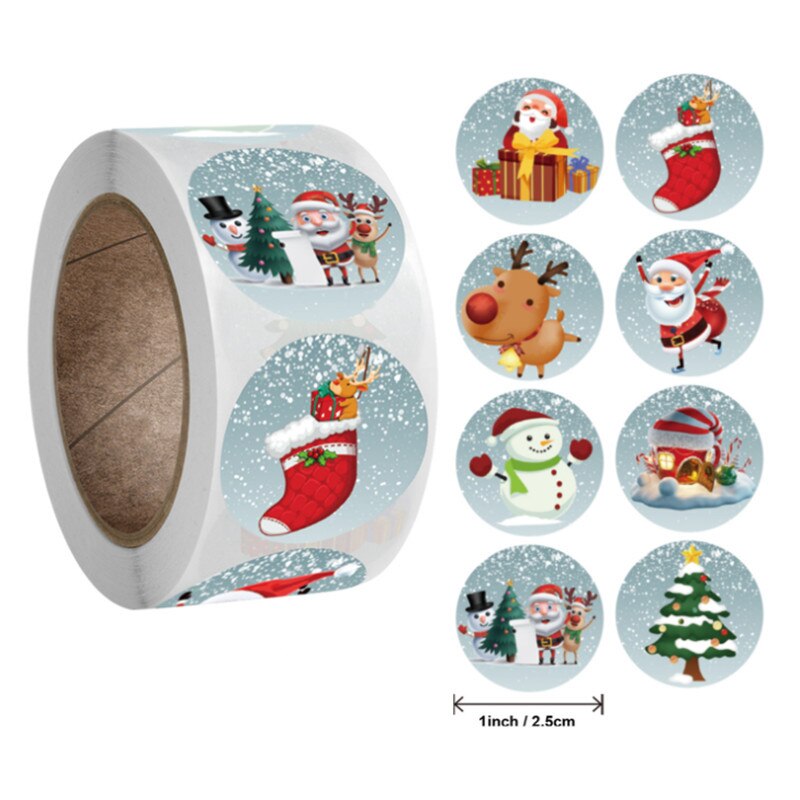 500 stuks kerststicker verpakkingsetiket pot envelop zegel goudfolie 1 inch feestgunsten: N