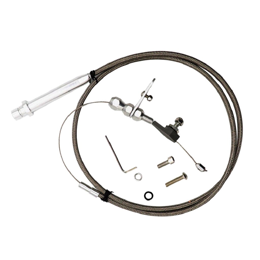 Stainless Steel Braided Throttle Cable Kickdown Line Wire Accessories Compatible with GM TH350 Transmission