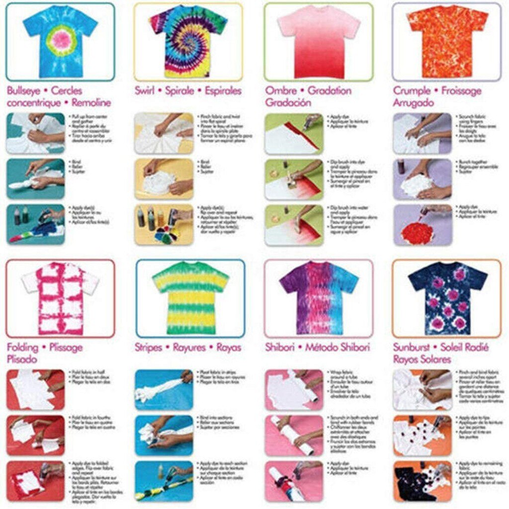 Fabric Textile Tie-Dye Kit 18 Colors DIY Safe Non Toxic Permanent Dyes Colorful Clothing Tie Dye Kit Pigment Set Painting