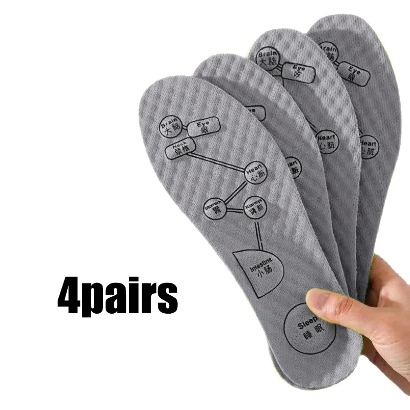 Foot Acupressure Insole Men Women Soft Breathable Sports Cushion Inserts Sweat-absorbing Deodorant Insole Shoe Pads