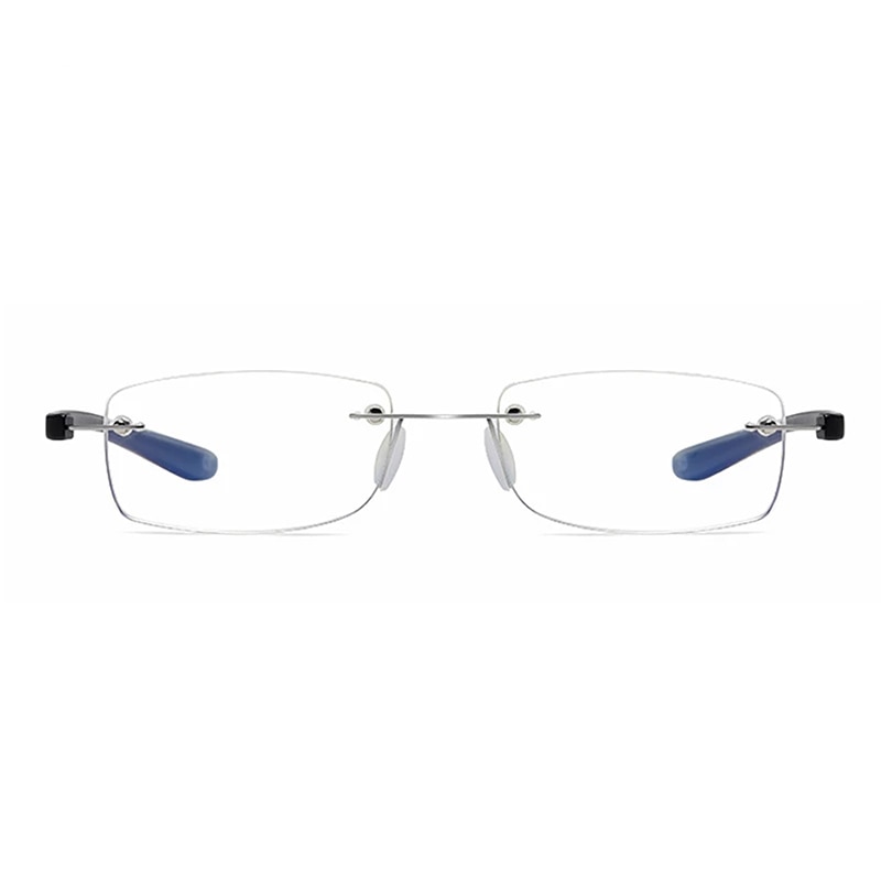 Lunettes de lecture carrées sans bords TR90 pour hommes et femmes, presbytes, Anti-lumière bleue, monture en verre de