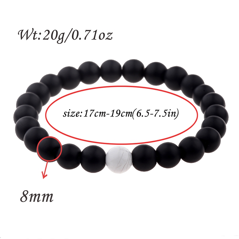 Amader 2 pièces/L Distance Bracelet pour femmes hommes bleu & noir pierre Yoga énergie perlée Couple Bracelets hommes dames WAB241