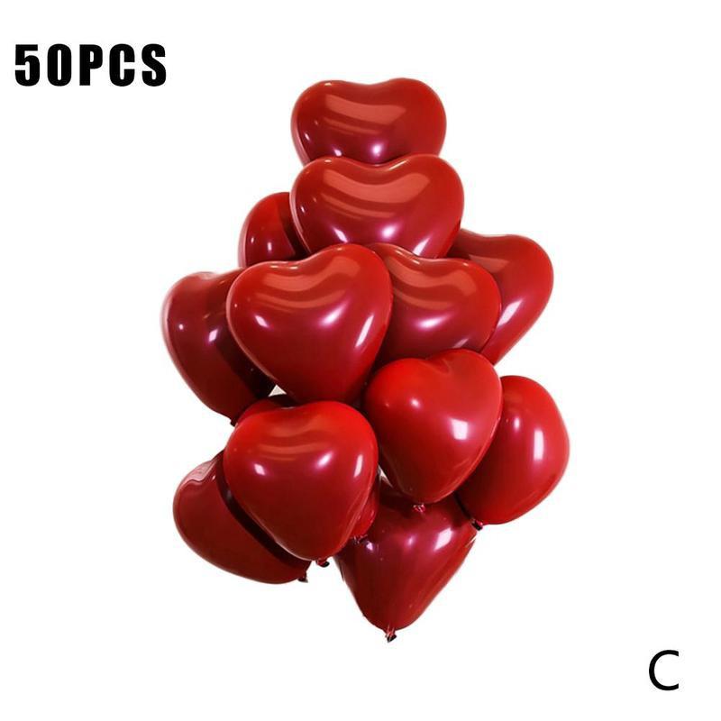 10/50 Uds. Globos dobles de látex de 10 pulgadas decoración de Globos para bodas Globos con forma de corazón suministro de Metal de cumpleaños Bab S8G9: C