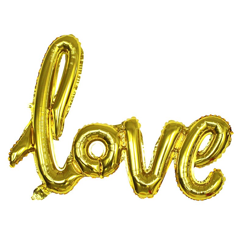 Kærlighedsballon rosa guld pink bogstav 42 tommer banner skrive script håndskrift folie dekorationer valentines bryllup ballon: Guld
