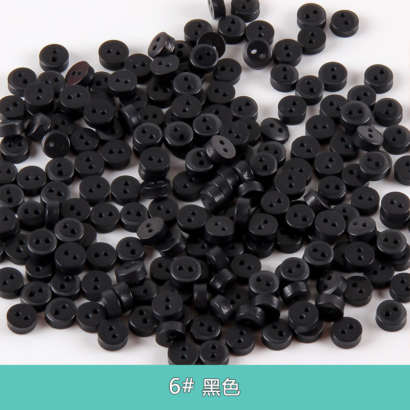 100 Uds. Mini botones de resina de 6mm, accesorios de costura coloridos para ropa infantil, álbum de recortes DIY con dos agujeros: Dorado