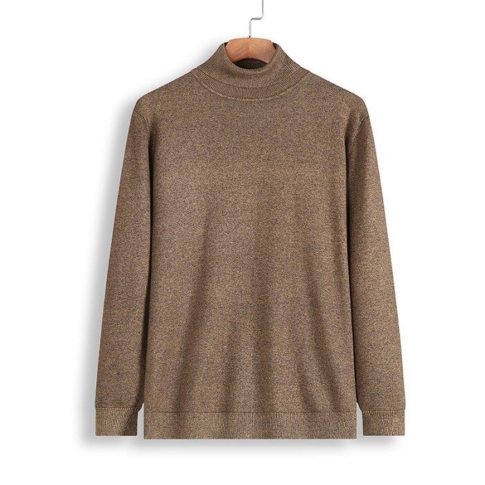 Storlek 8xl 6xl turtleneck tröja höst vinter herr jultröja ledig varm herr stickade tröjor och pullover herr: Kaki / 4xl