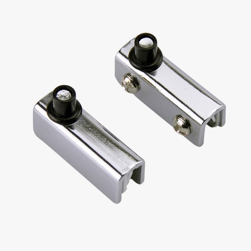 2PCs Glass Door Pivot Hinge for Free Swinging Glass Doors Polished Chrome Cabinet Wardrobe Cabinets Bookcases Clamp Clip