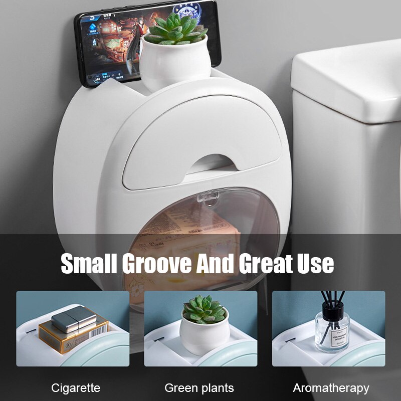 Punch-Free Roll Paper Drawer With Drawer Garbage Bag Bathroom Large-Capacity Storage Box Household Goods Bathroom Accessories