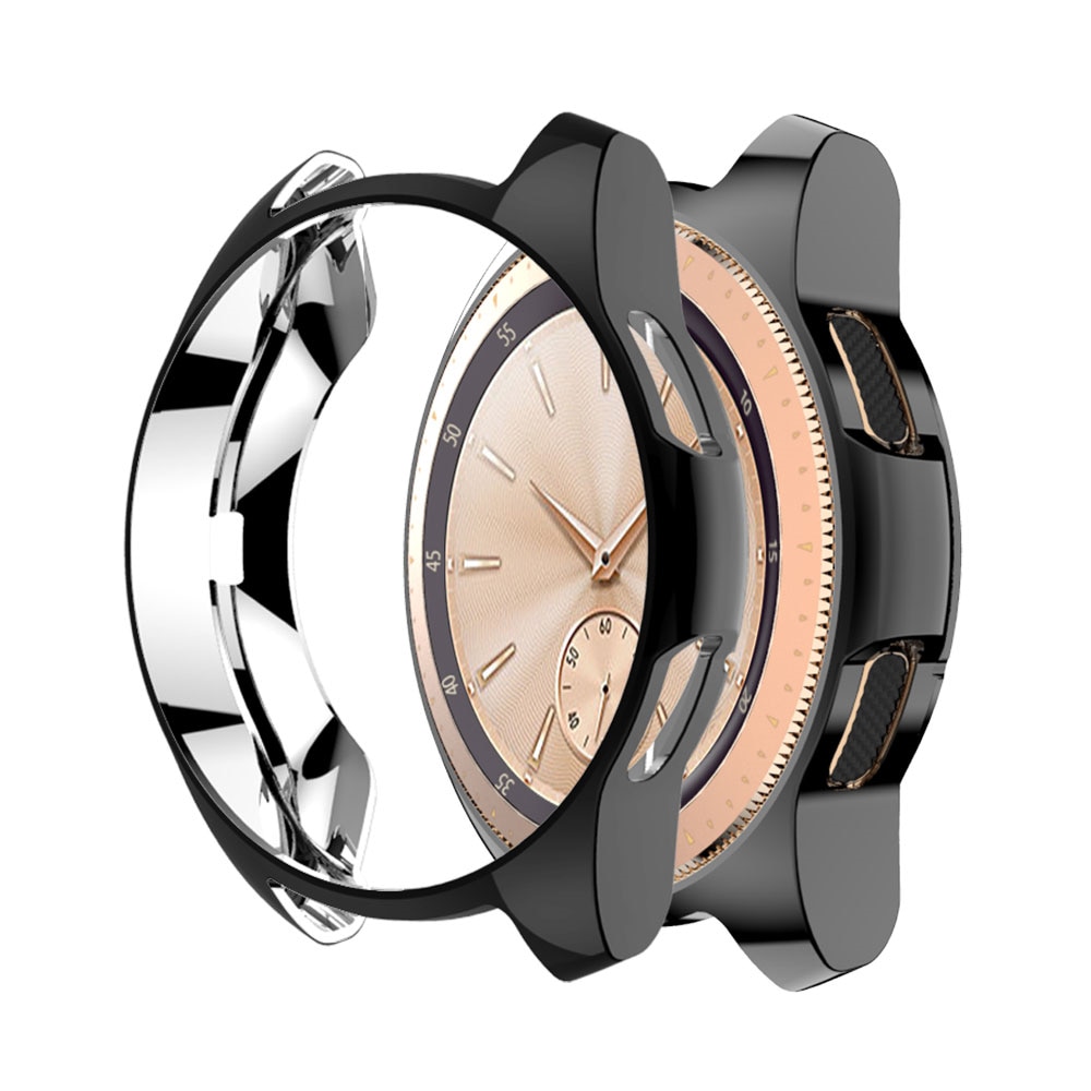 1 stk galvaniseret urkasse til samsung gear  s3 s4 galaxy ur 46mm 42mm blød tpu all-around beskyttende urkasse med kofangerramme
