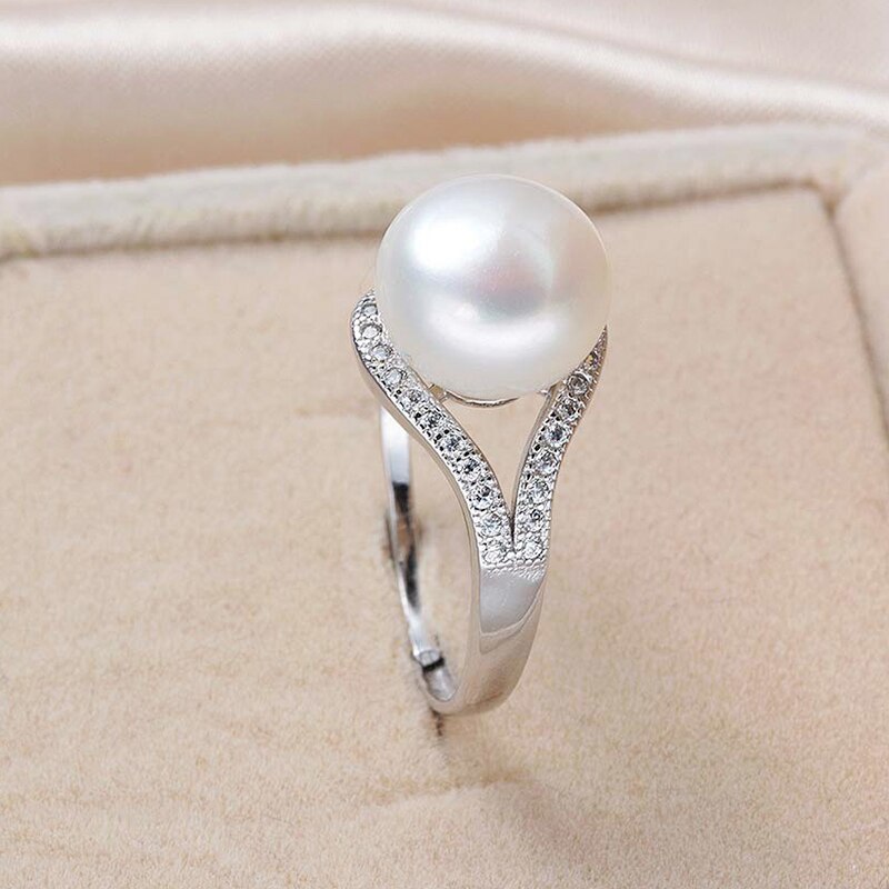 Slovmi Parel Sieraden Zilveren Natuurlijke Zoetwater Wit Paars Geel Kleuren Parel Vrouwen Ring Wedding Party Accessoires