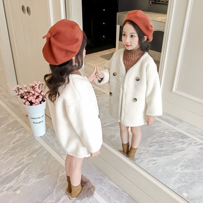 Le ragazze Di Lana Abbigliamento Per Bambini 2020 Autunno e in Inverno Le Ragazze di Lana Cappotto di Modo Più Il Cotone Bambino Caldo di Spessore Della Ragazza Plaid Della Tuta Sportiva