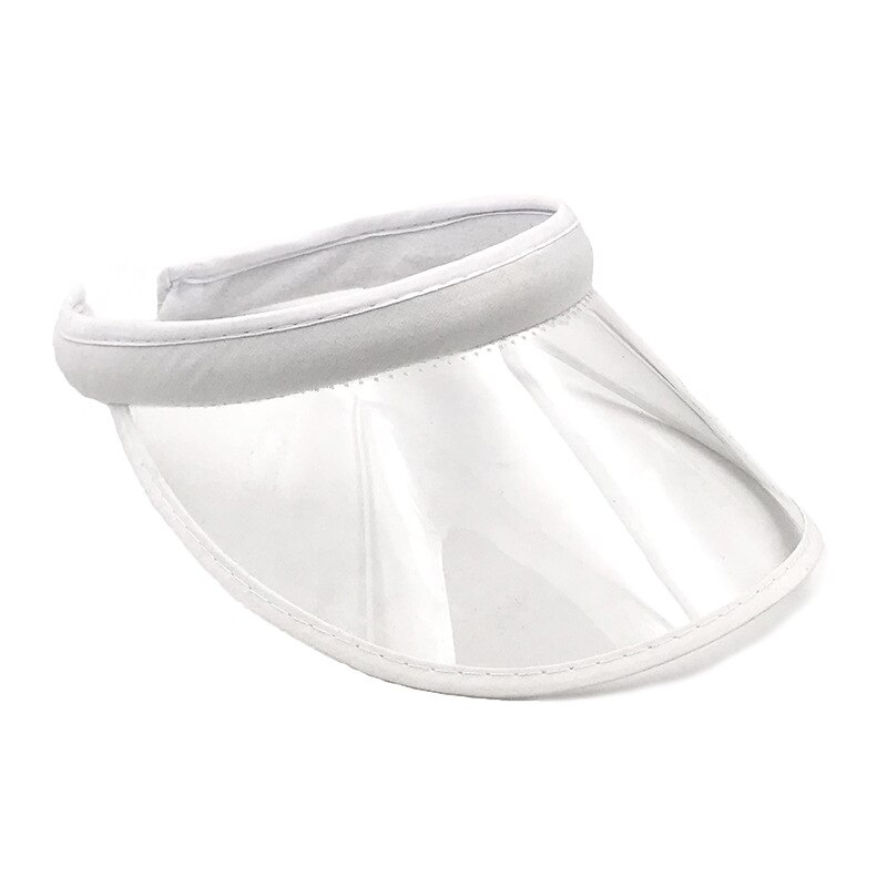 Mode Zomer PVC Zonneklep Hoed Unisex Hoofdband Cap Uv-bescherming Transparante Outdoor Wandelen Sport: WHITE