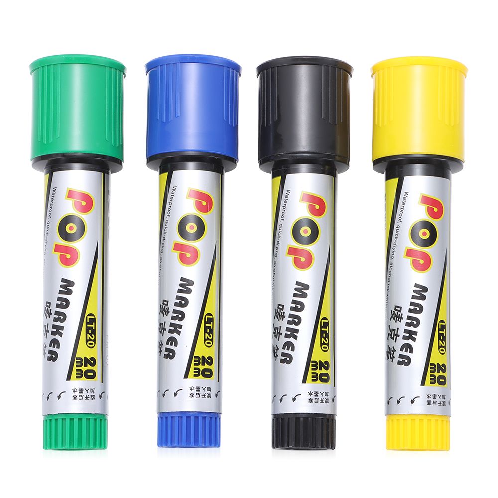 Rotulador permanente de pintura a prueba de agua POP de 20mm, marcadores de Graffiti rellenables para dibujo, póster, suministros escolares de oficina