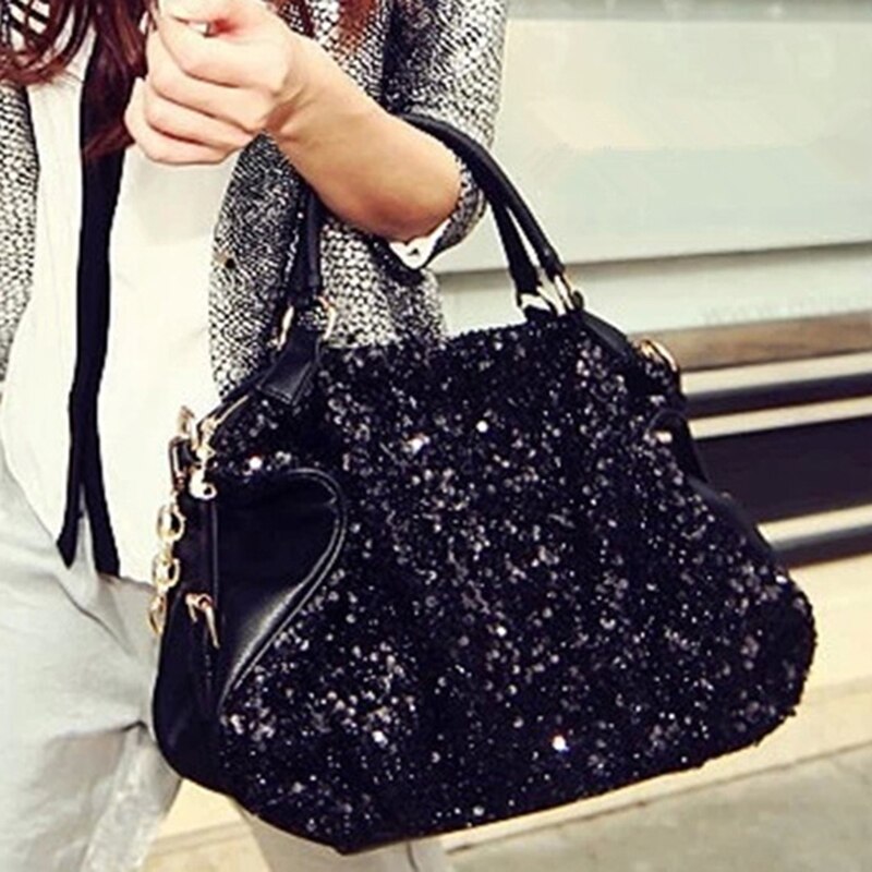 Glitter Schulter Tasche Pailletten Zipper Kette Wolke Tasche Große Kapazität Frauen Slant Knödel Tasche Handtasche