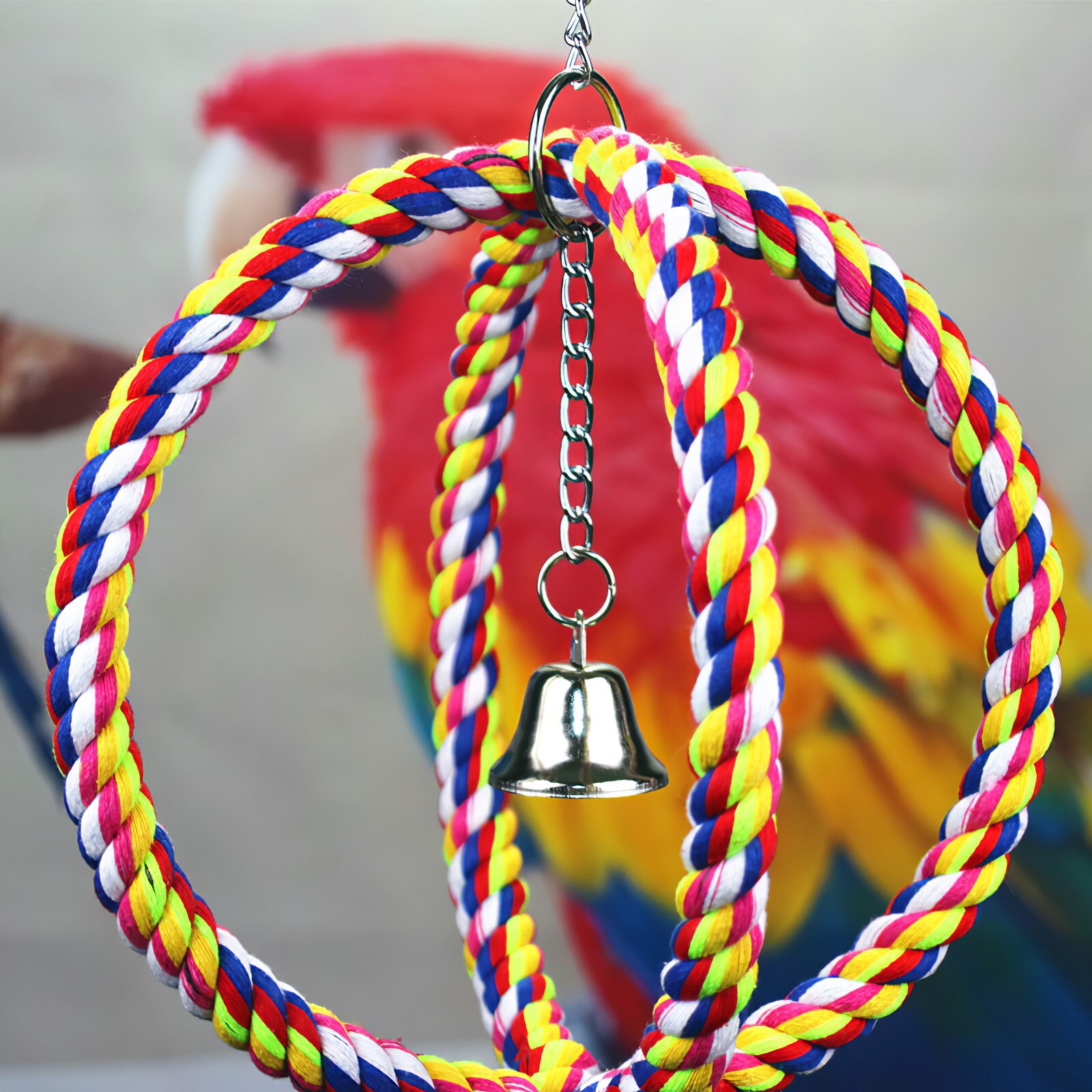 Papegaai Touw Swing Staande Bar Huisdier Vogel Kauwen Klimmen Ring Speelgoed Voor Kooi Huisdier Vogel Speelgoed Vogelkooi Accessoires Huisdier decor Supplies
