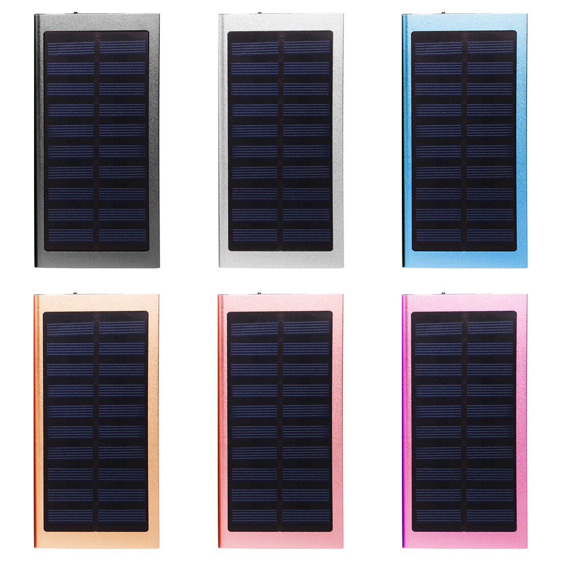 Solar Power Bank Dual USB Output 20000mAh Ultra-thin Solar Mobile Power External Polymer Battery Charger Outdoor Light Powerbank