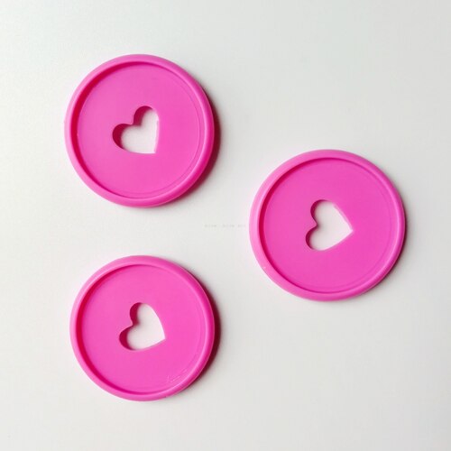 100PCS Colorful Heart Binder Rings Mushroom Hole Loose Leaf Ring Round Binding Plastic Disc Buckle Hoop DIY Binder Notebook: plum