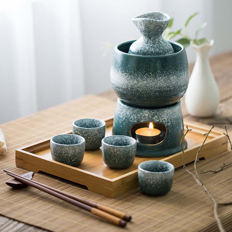 Fancity vinvarmer japansk keramisk sake vinredskaber husholdningsvinkande sæt hvid risvin husholdningsopvarmning vin wa