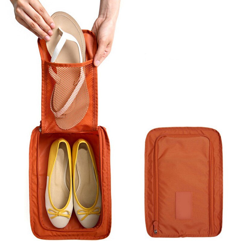 Reise Tragbare Wasserdichte Schuhe Tasche Organizer Lagerung Tasche Tasche Verpackung Würfel Griff Nylon Reißverschluss Tasche Zubehör