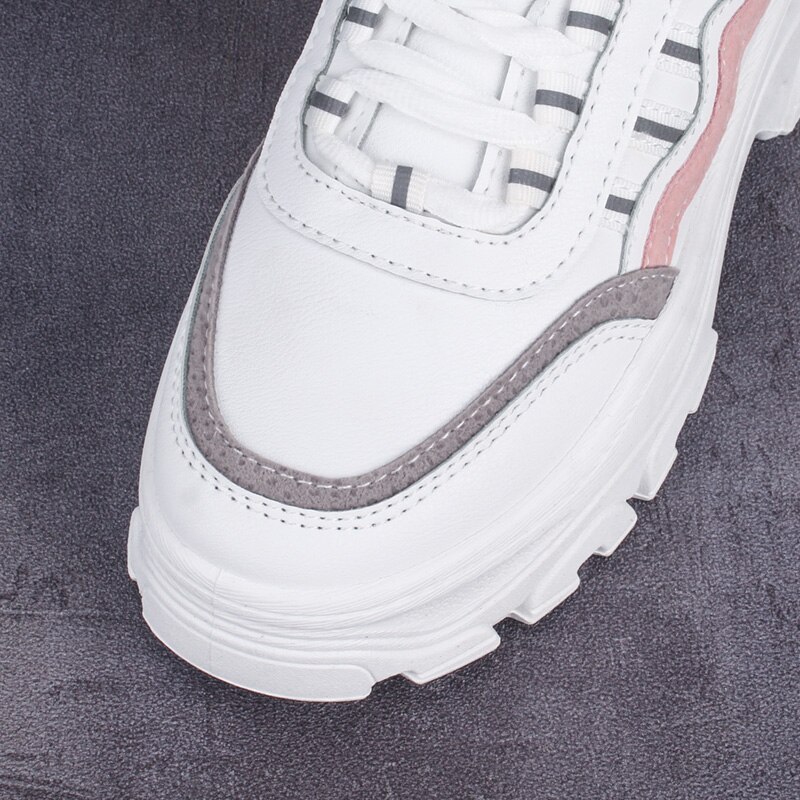 tykk joggesko kvinner plattform høy hæl tykk såle langt beige svart hvit sneaker fritidssko chaussures femme