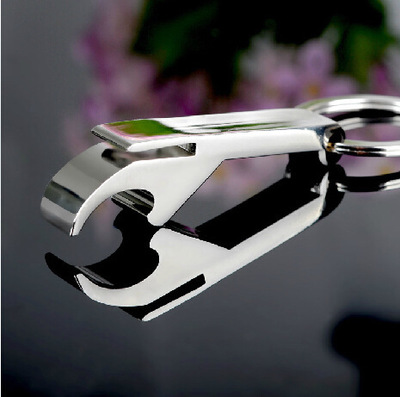 Ouvre-bouteille de poche portable en aluminium, ouvre-bouteille de bière, porte-clés, décoration de porte-clés, de faveur de fête de mariage, outils de bar,: WHITE