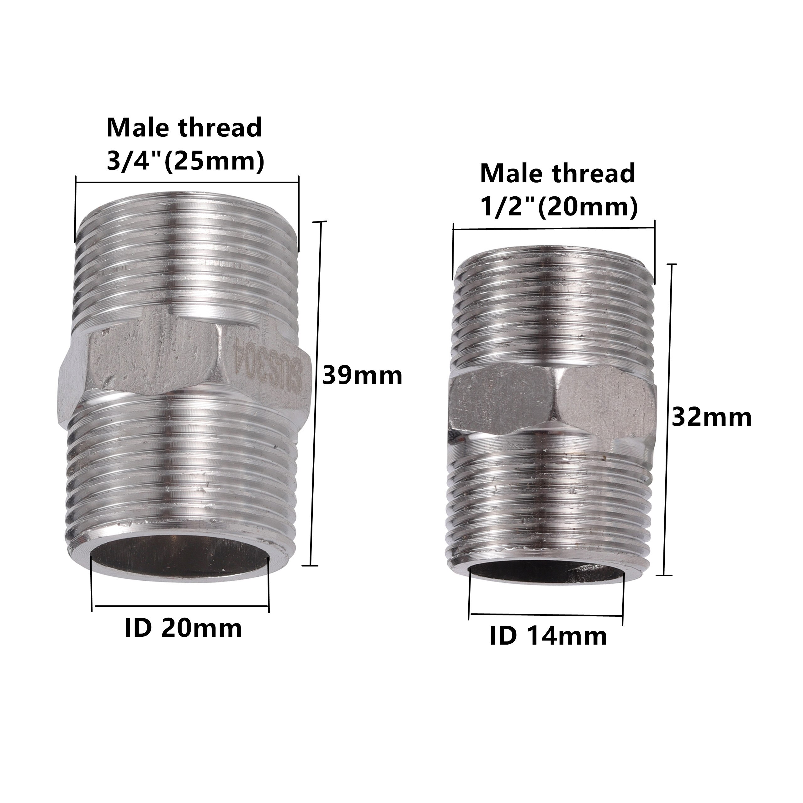 S60x6 Coarse Thread to 1/2" 3/4" Male/Female Thread IBC Water Tank Replacement Adapter Garden Hose Fittings Drain Connector