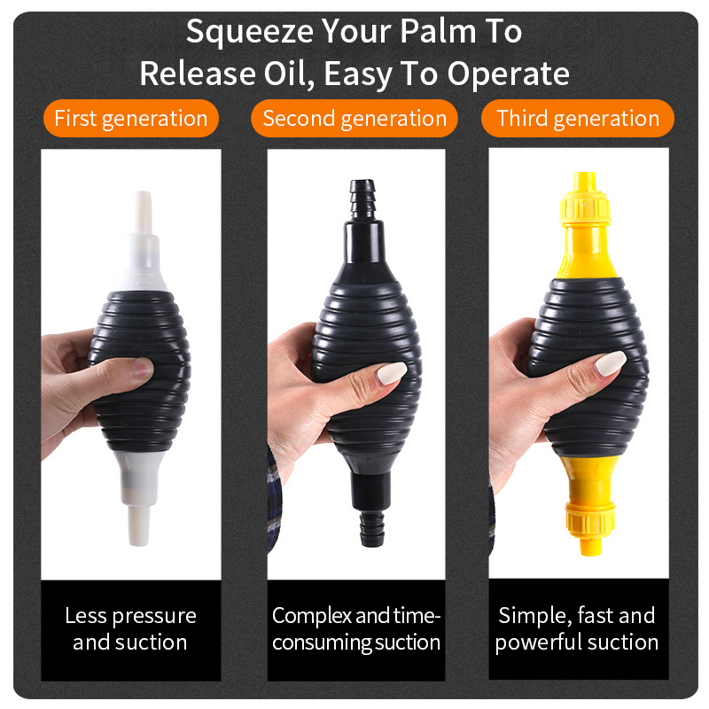 Oppdater universell bil bærbar manuell drivstoffpumpe overføringe håndprimer til bensin bensin manuell oljepumpe selvsugende stor strømning