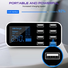 Multi-Port USB Charger For Car 8-Port Car Lighter Charging Station Hub With LCD Display
