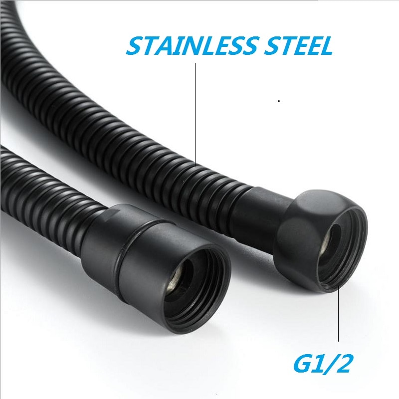 KKTNSG Matt Black 1.5m 2m Shower Hose Soft Shower Pipe Common Flexible Bathroom Water Pipe Stainless steel