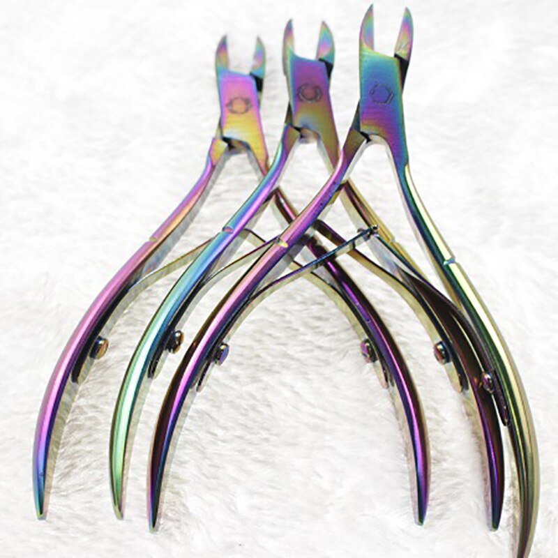 Shellhard 1Pc Rainbow Cuticle Nipper Chameleon Nail Cuticle Nipper Clipper Cutter Dode Huid Remover Manicure Nail Art Tool