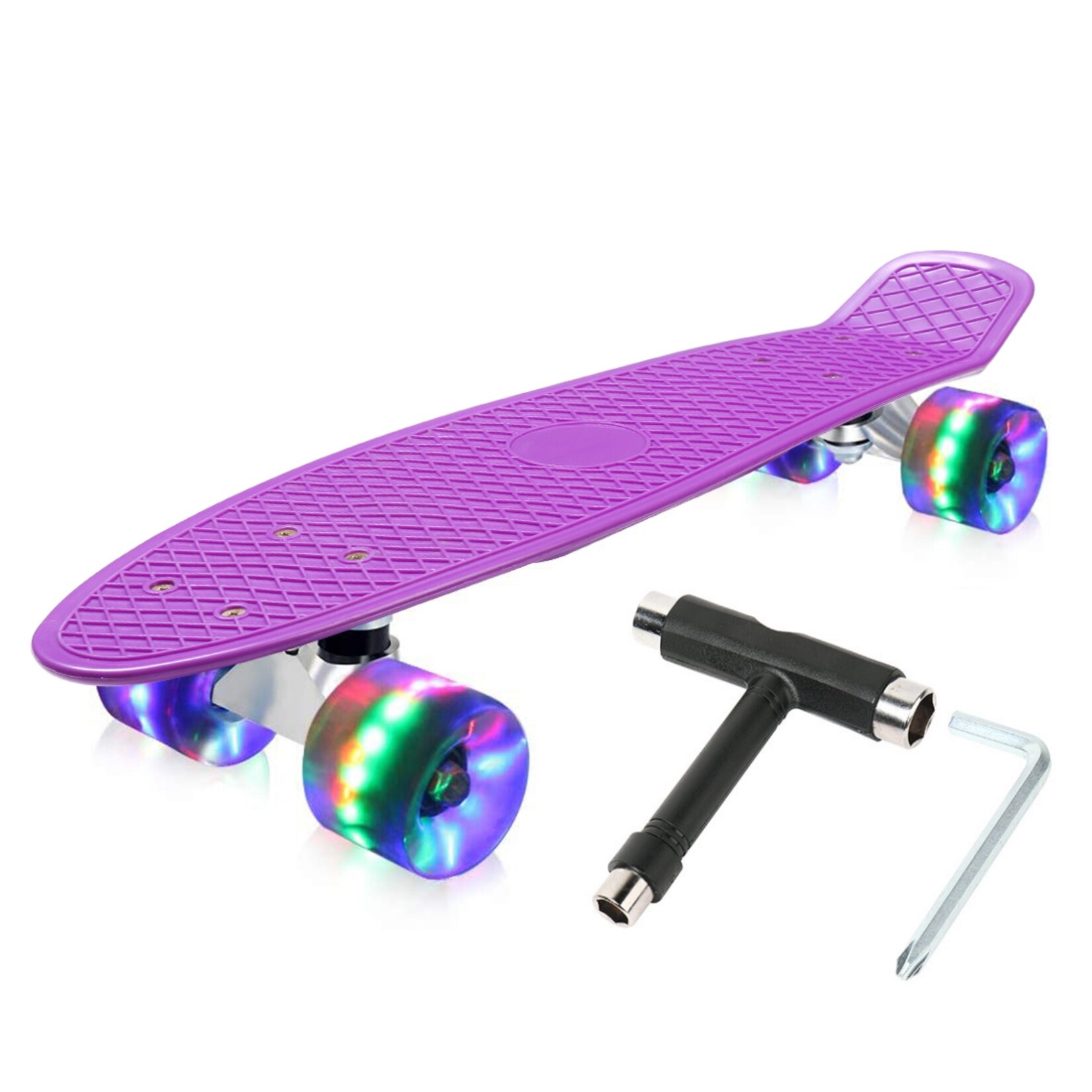 Mini Cruiser Skateboard 22inch Children's Scooter Longboard Retro Penny Board Flashing Wheels Banana Skateboard For Sports