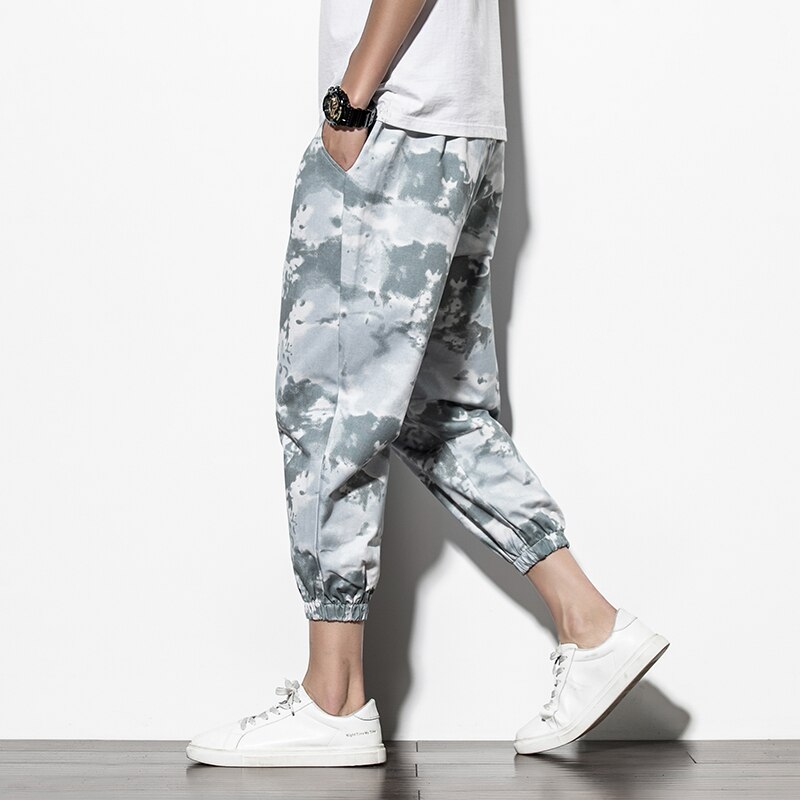 Streetwear sommar casual haremsbyxor män joggingbyxor män fitnessbyxor herr ankel-legth harajuku tryckta byxor