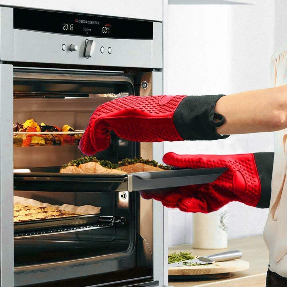 Bbq Oven Handschoenen Slip Siliconen Handschoen Hittebestendige Grill Handschoenen Keuken Siliconen Ovenwanten Voor Barbecue Koken