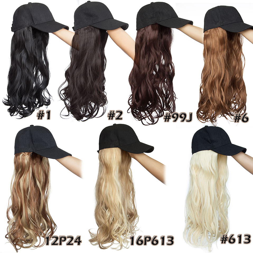 Snoilite 16 Inch Golvend Haar Extensions Met Black Cap Lange Synthetische Uitbreiding Haar Integreren Cap Met Haar Voor Girl Party