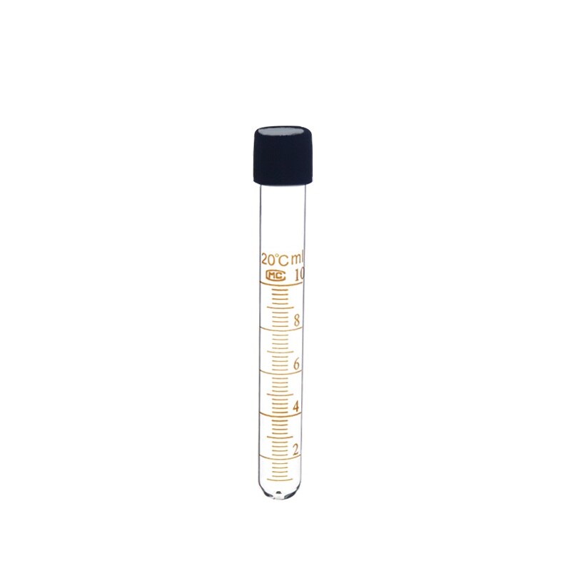 Tubo de centrífuga de vidrio, tubos de ensayo de vidrio de 10 ml con tapa de rosca y tubo de alta temperatura resistente a la escala, diámetro de 16mm, 10/PK