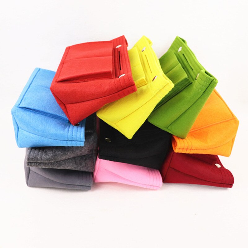 1PC Felt Fabric Cosmetic Bag Travel Multifunction Handbag Cosmetic Organizer Purse Insert Bag Felt Fabric Storage Pouch Case