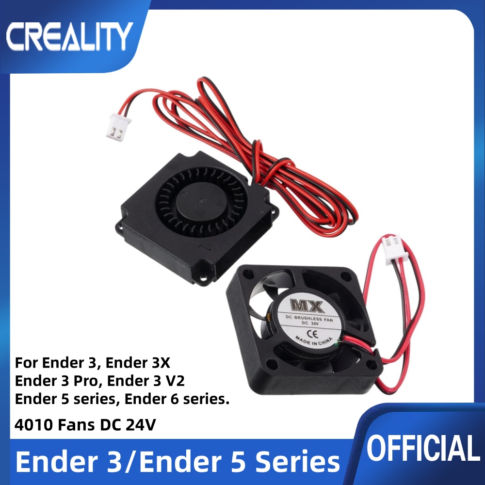 Creality Original 4010 Fans 40x40x10MM DC 24V Extruder End Fan and DC 24V Turbo Fan for Ender 3 / Ender 3 Pro 3D Printer