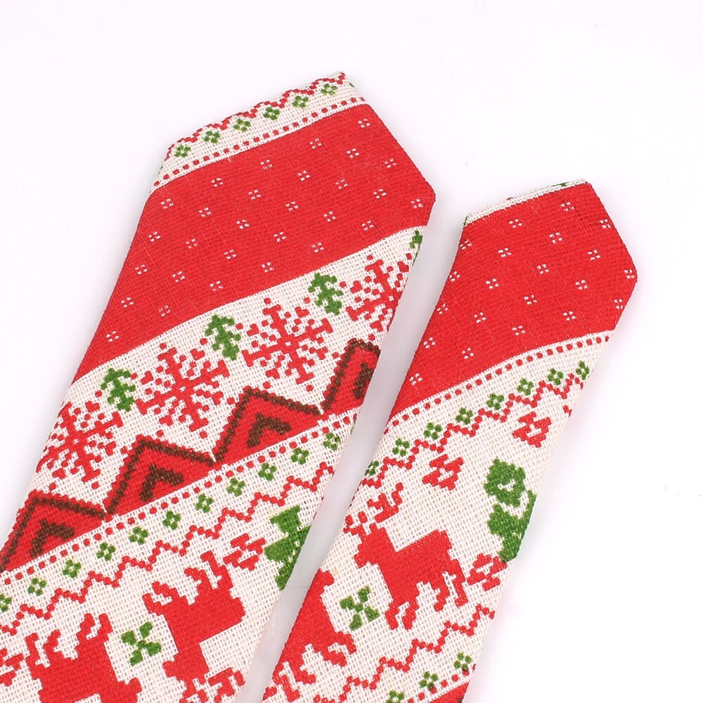 Świąteczny krawat dla mężczyzn wąnarty krawat krawat s na imprezę biznes zwykły moda lniane krawaty krawaty klasyczne garnitury krawaty na prezent