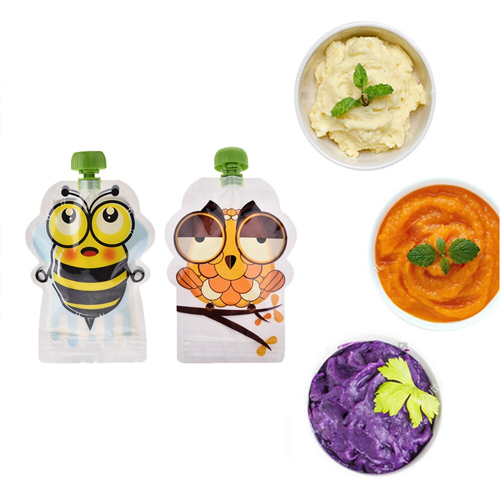 8Pcs Babt Voedsel Pouch Opbergtas 150Ml Bpa-vrij Herbruikbare Verzegelde Complementaire Zelfgemaakte Puree Pulp Dubbele Rits