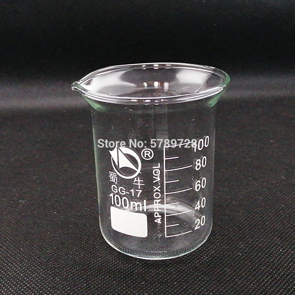 1Set 5/10/25/50/100ml Beaker Measuring Glass Beaker Lab Borosilicate Glassware Chemistry Learning Stationery Lab Supplies