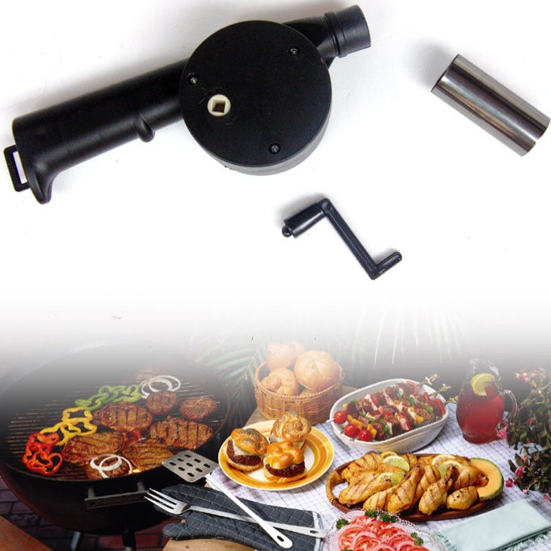 Outdoor Koken BBQ Ventilator Air Blower Voor Barbecue Fire Bellows Hand Crank Tool Picknick Camping BBQ Barbecue Tool