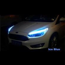 Flexible Turn Signal Light 2pcs RGB LED DRL Turn Signal Light Bar Headlight Slim 60CM