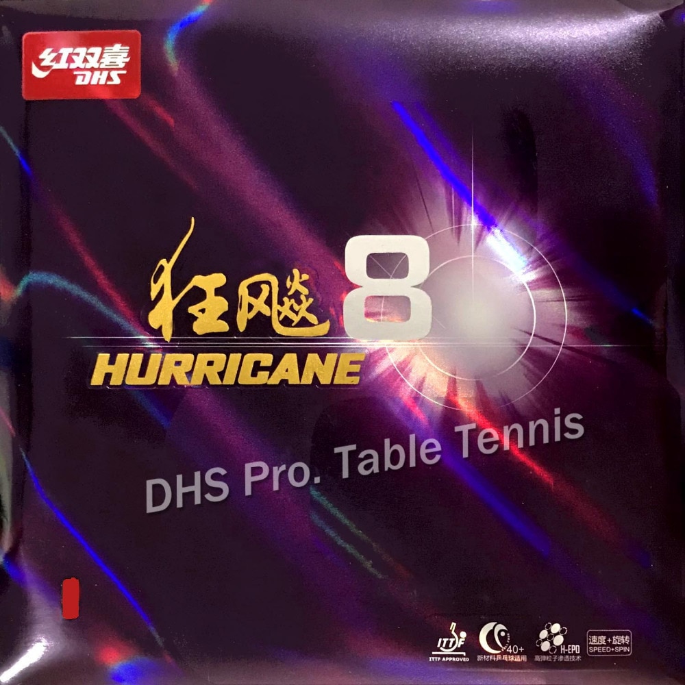 DHS Hurricane8 Hurricane 8 Pips-In Table Tennis Rubber With Sponge