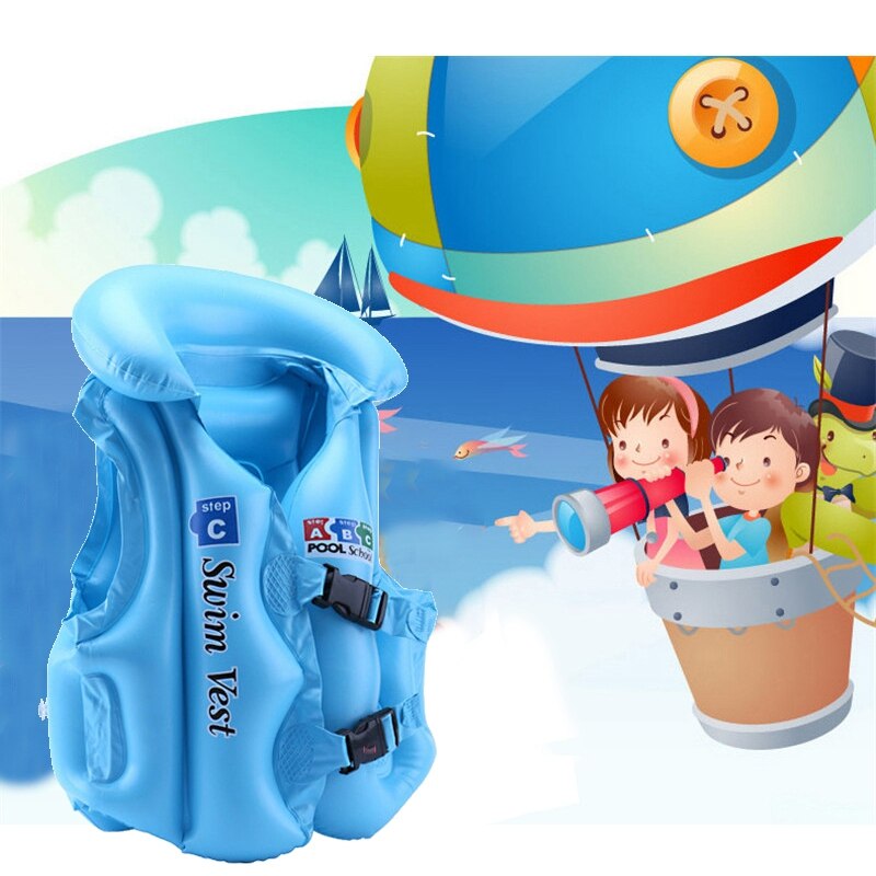 Kinderen Vest Pvc Opblaasbare Zwemmen Float Drijfvermogen Veiligheid Vest Roeien Opblaasbare Zwemmen Vest