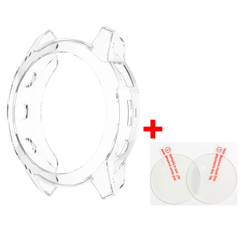 For Garmin Epix GEN 2 Case Protective Shell Smartwatch TPU Cover Bumper EPIX2 Glass Screen Protector: Clear