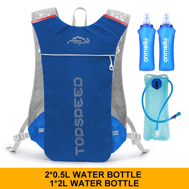 Sac à dos ultraléger pour hommes, gilet d&#39;hydratation, de Jogging, respirant, pour Marathon, vélo, bouteille d&#39;eau, 5l, 500ML: Blue2lwater Bag500