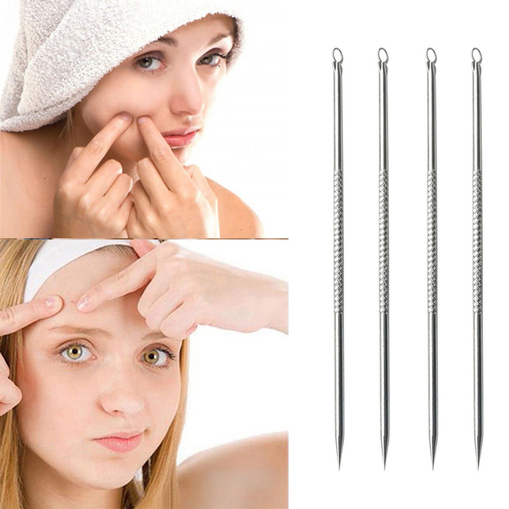 4/5/7/10 Pcs Pimple Blemish Comedone Acne Extractor Tool Blackhead Remover Needles Face Skin Care Tools: 4PC
